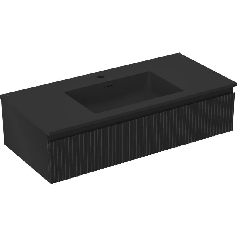 Mexen Rivel dulap baie 100 cm cu lavoar Otis, 1 sertar, flancat, negru mat - 91A20-10023-1-BF71-W18M71