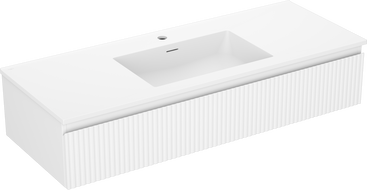 Mexen Rivel dulap baie 120 cm cu lavoar Otis, 1 sertar, frontal structurat, alb mat - 91A20-12023-1-BF01-W18M01