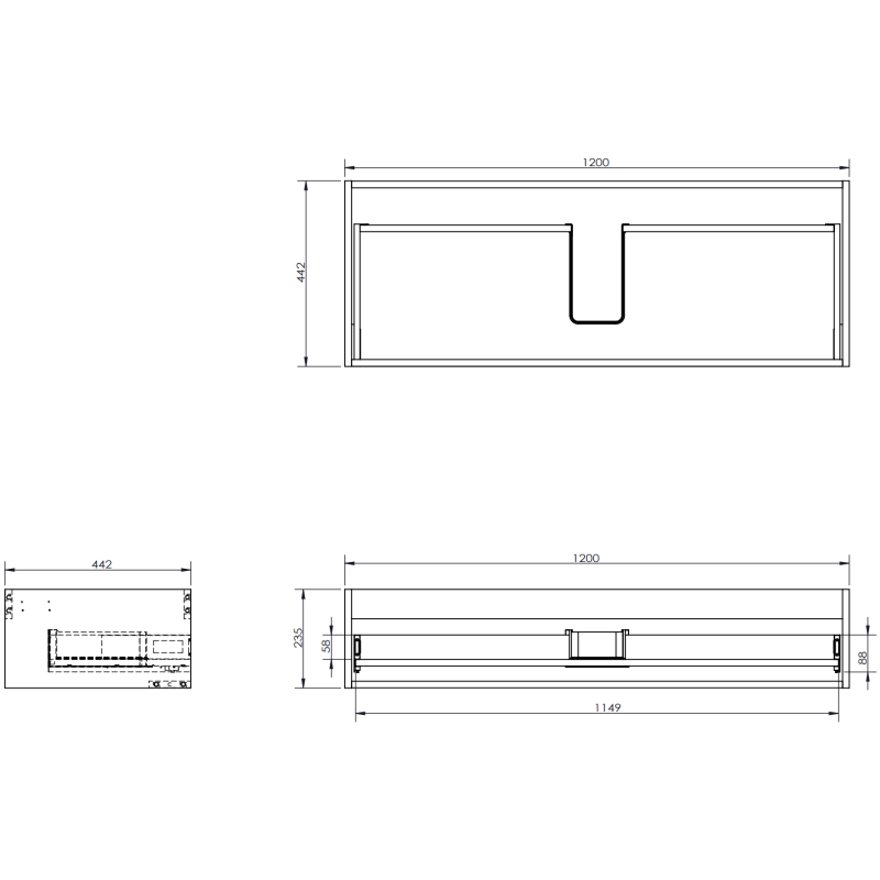 Mexen Rivel dulap baie 120 cm cu chiuvetă Otis, 1 sertar, canelat, alb mat - 91A20-12023-1-BF01-W18M01