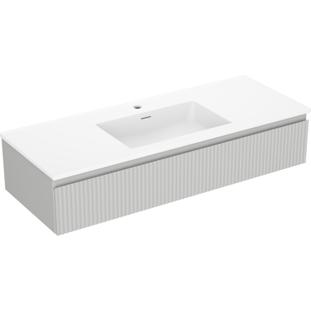 Dulap baie Mexen Rivel 120 cm cu lavoar Otis, 1 sertar, cu caneluri, gri mat/alb mat - 91A20-12023-1-BF62-W18M01