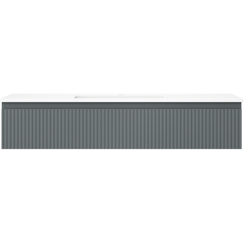 Mexen Rivel dulap baie 120 cm cu lavoar Otis, 1 sertar, cu caneluri, grafit mat/alb mat - 91A20-12023-1-BF66-W18M0