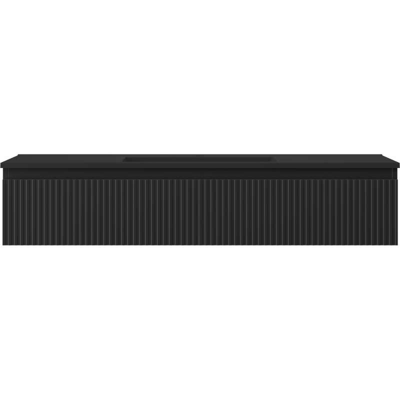 Mexen Rivel dulap de baie 120 cm cu chiuvetă Otis, 1 sertar, canelat, negru mat - 91A20-12023-1-BF71-W18M71