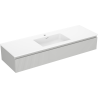 Mexen Rivel dulap baie 140 cm cu lavoar Otis, 1 sertar, canelat, gri mat/alb mat - 91A20-14023-1-BF62-W18M01