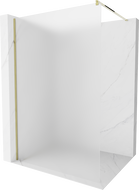 Mexen Kioto zuhanyfal Walk-in 130 x 200 cm, fagyott üveg 8 mm, arany - 800-130-101-50-30