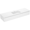 Mexen Rivel dulap baie 160 cm cu lavoar Otis, 1 sertar, canelat, alb mat - 91A20-16023-1-BF01-W18M01