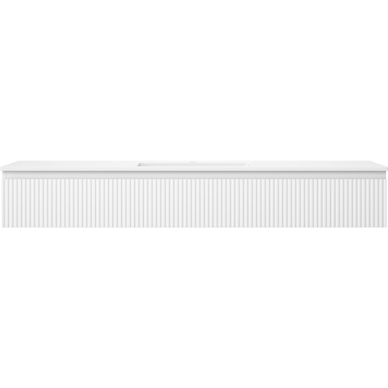 Mexen Rivel 160 cm-es fürdőszobai szekrény Otis mosdóval, 1 fiók, barázdált, fehér matt - 91A20-16023-1-BF01-W18M01