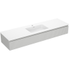Dulap de baie Mexen Rivel 160 cm cu chiuvetă Otis, 1 sertar, canelată, gri mat/alb mat - 91A20-16023-1-BF62-W18M01