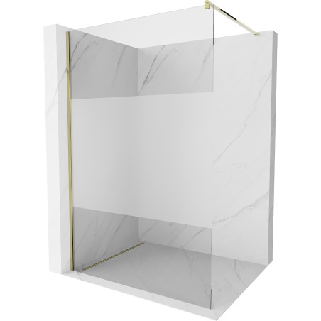 Mexen Kioto Walk-in zuhanyfal 130 x 200 cm, átlátszó/matt 8 mm, arany - 800-130-101-50-35