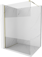 Mexen Kioto Walk-in zuhanyfal 130 x 200 cm, átlátszó/fagyott 8 mm, arany - 800-130-101-50-35