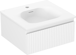 Mexen Rivel dulap baie 50 cm cu lavoar Vela, 1 sertar, canelat, alb mat - 91A20-05023-1-BF01-W23M01