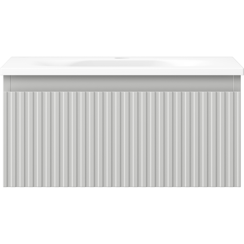 Mexen Rivel dulap baie 50 cm cu lavoar Vela, 1 sertar, fațetă, gri mat/alb mat - 91A20-05023-1-BF62-W23M01