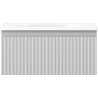 Mexen Rivel dulap baie 50 cm cu chiuvetă Vela, 1 sertar, canelat, gri mat/alb mat - 91A20-05023-1-BF62-W23M01