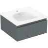 Mexen Rivel dulap baie 50 cm cu lavoar Vela, 1 sertar, canelat, grafit mat/alb mat - 91A20-05023-1-BF66-W23M01