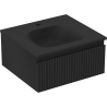 Mexen Rivel dulap baie 50 cm cu lavoar Vela, 1 sertar, striat, negru mat - 91A20-05023-1-BF71-W23M71