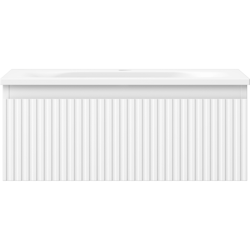 Mexen Rivel dulap baie 60 cm cu lavoar Vela, 1 sertar, riflat, alb mat - 91A20-06023-1-BF01-W23M01