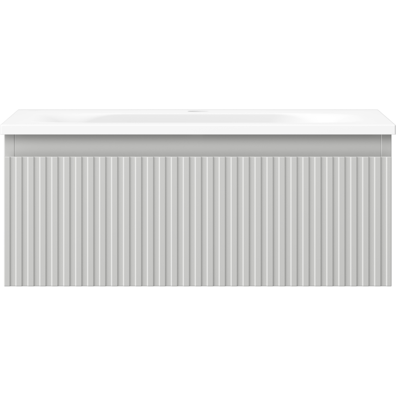 Mexen Rivel dulap baie 60 cm cu lavoar Vela, 1 sertar, canelat, gri mat/alb mat - 91A20-06023-1-BF62-W23M01