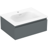 Mexen Rivel fürdőszobai szekrény 60 cm mosdóval Vela, 1 fiók, bordázott, grafit matt/fehér matt - 91A20-06023-1-BF66-W23M01
