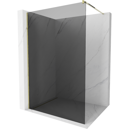 Mexen Kioto zuhanyfal Walk-in 140 x 200 cm, grafit 8 mm, arany - 800-140-101-50-40