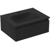 Mexen Rivel dulap baie 60 cm cu lavoar Vela, 1 sertar, riflat, negru mat - 91A20-06023-1-BF71-W23M71