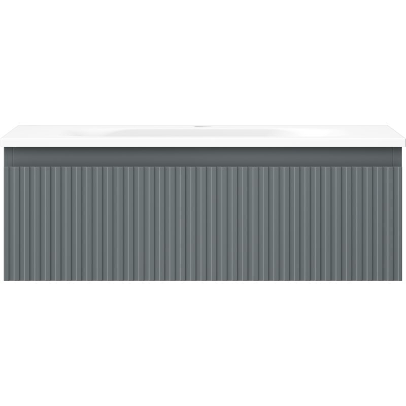 Mexen Rivel 70 cm-es fürdőszobaszekrény Vela mosdóval, 1 fiók, bordázott, grafit matt/fehér matt - 91A20-07023-1-BF66-W23M01