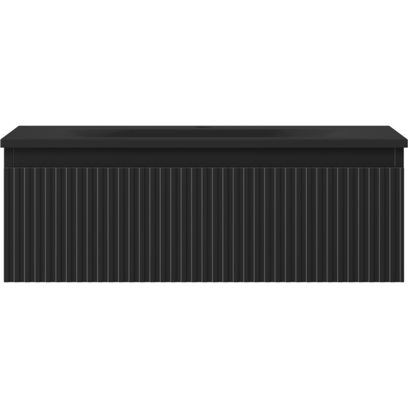 Mexen Rivel dulap baie 70 cm cu lavoar Vela, 1 sertar, canelat, negru mat - 91A20-07023-1-BF71-W23M71