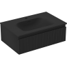 Mexen Rivel dulap baie 70 cm cu lavoar Vela, 1 sertar, riflat, negru mat - 91A20-07023-1-BF71-W23M71