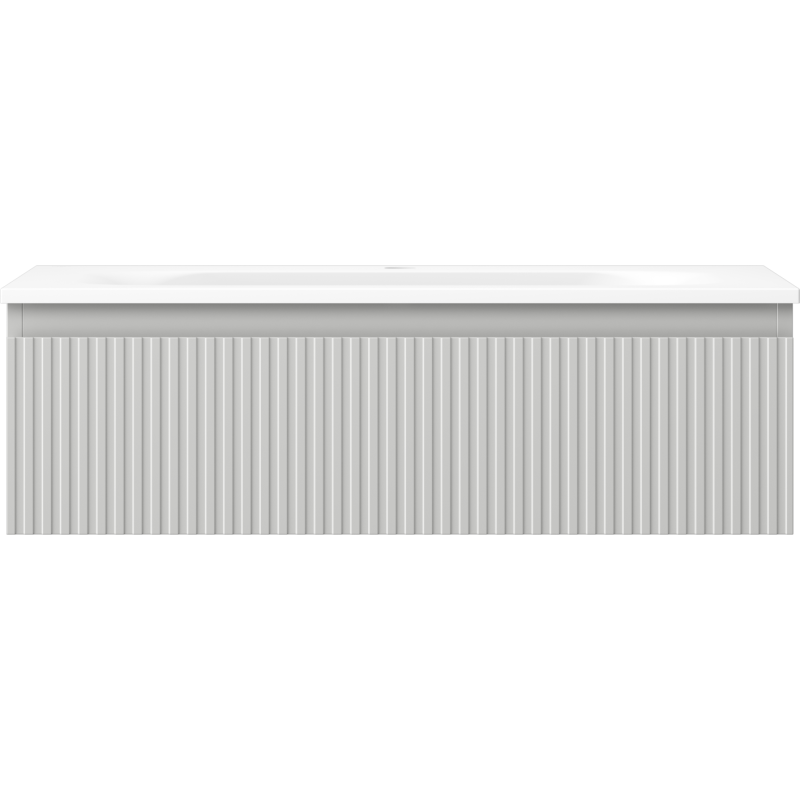 Mexen Rivel Dulap de baie 80 cm cu lavoar Vela, 1 sertar, canelat, gri mat/alb mat - 91A20-08023-1-BF62-W23M01