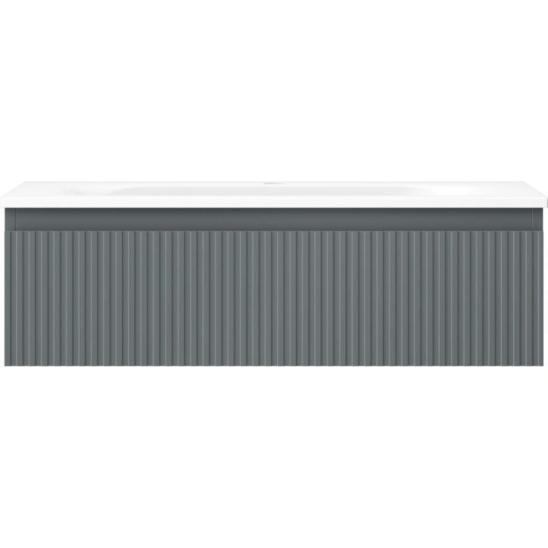 Mexen Rivel dulap baie 80 cm cu chiuvetă Vela, 1 sertar, canelată, grafit mat/alb mat - 91A20-08023-1-BF66-W23M01