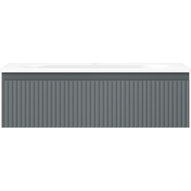 Mexen Rivel dulap baie 80 cm cu lavoar Vela, 1 sertar, canelat, grafit mat/alb mat - 91A20-08023-1-BF66-W23M01