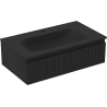 Mexen Rivel dulap baie 80 cm cu lavoar Vela, 1 sertar, riflat, negru mat - 91A20-08023-1-BF71-W23M71