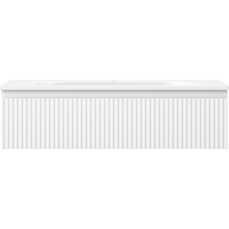 Mexen Rivel dulap de baie 90 cm cu chiuvetă Vela, 1 sertar, canelat, alb mat - 91A20-09023-1-BF01-W23M01