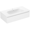 Mexen Rivel dulap baie 90 cm cu lavoar Vela, 1 sertar, canelat, alb mat - 91A20-09023-1-BF01-W23M01