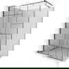 Mexen Kioto perete de duș 100 x 200 cm, transparent/Model negru 8 mm, Neagră - 800-100-101-70-78