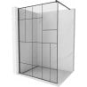 Mexen Kioto Walk-in zuhanyfal 110 x 200 cm, fekete mintával 8 mm, fekete - 800-110-101-70-78