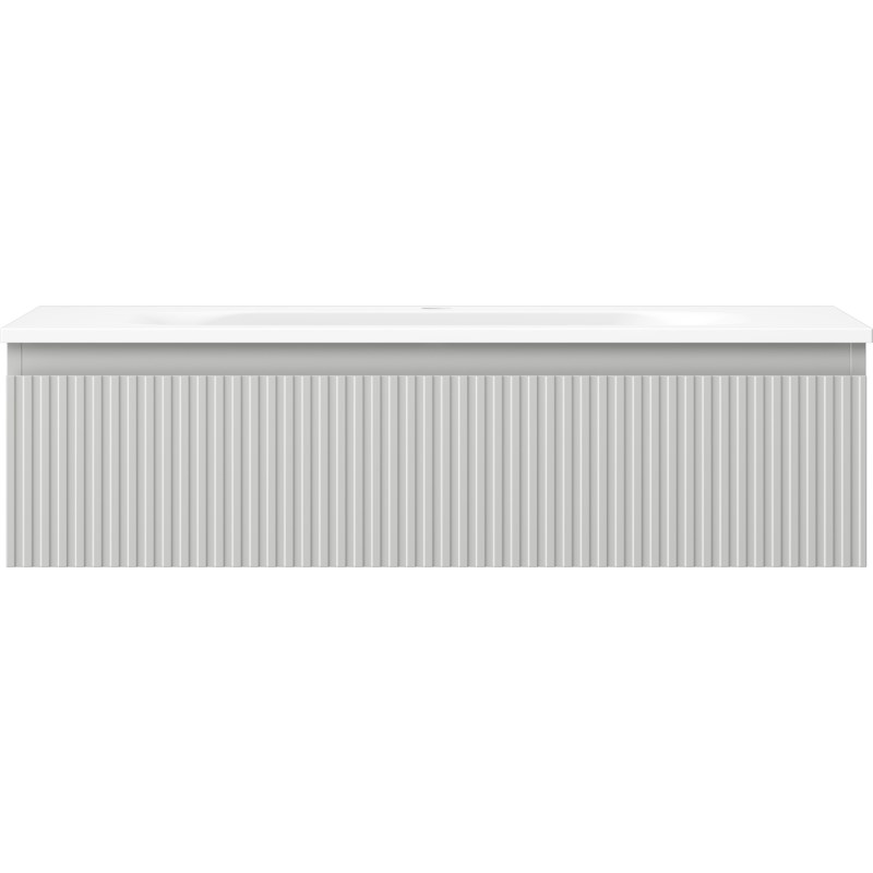 Mexen Rivel dulap de baie 90 cm cu lavoar Vela, 1 sertar, canelat, gri mat/alb mat - 91A20-09023-1-BF62-W23M01