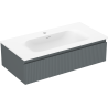 Mexen Rivel fürdőszobai szekrény 90 cm mosdóval Vela, 1 fiók, barázdált, grafit matt/fehér matt - 91A20-09023-1-BF66-W23M01