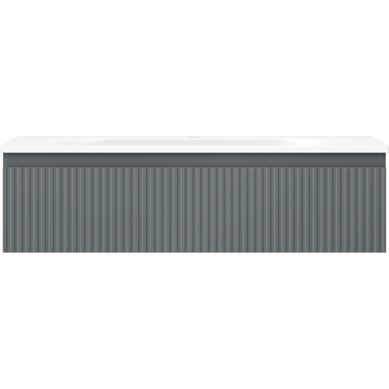 Mexen Rivel dulap baie 90 cm cu lavoar Vela, 1 sertar, canelat, grafit mat/alb mat - 91A20-09023-1-BF66-W23M01