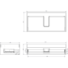 Mexen Rivel dulap baie 90 cm cu chiuvetă Vela, 1 sertar, fațetă canelată, grafit mat/alb mat - 91A20-09023-1-BF66-W23M01