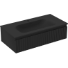 Mexen Rivel dulap baie 90 cm cu lavoar Vela, 1 sertar, canelat, negru mat - 91A20-09023-1-BF71-W23M71