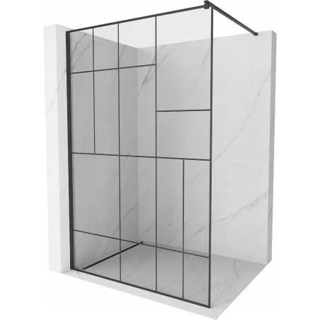 Mexen Kioto panou de duș Walk-in 140 x 200 cm, model negru 8 mm, negru - 800-140-101-70-78