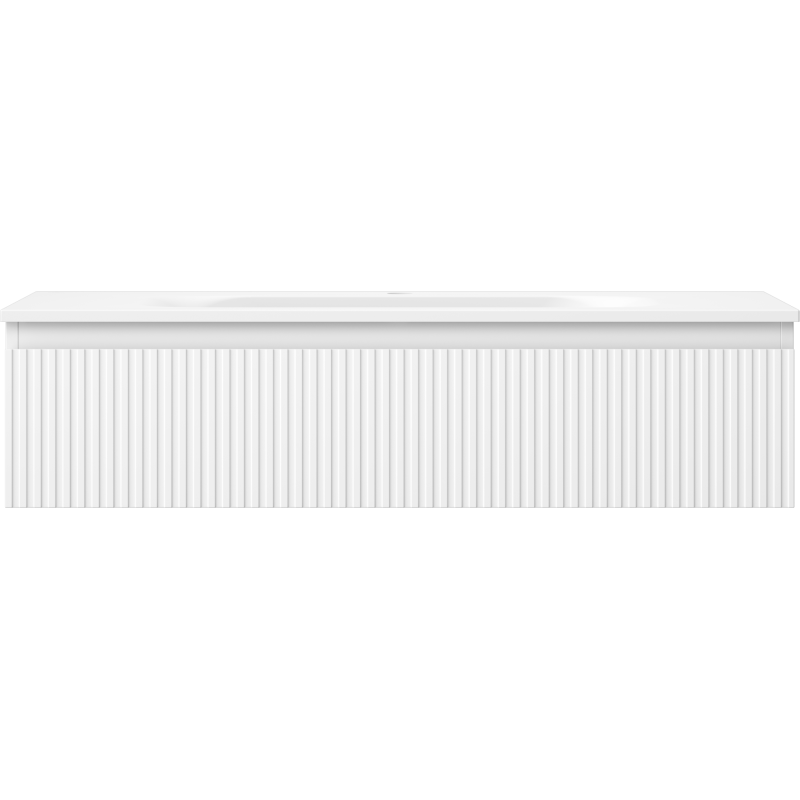 Mexen Rivel dulap baie 100 cm cu lavoar Vela, 1 sertar, canelat, alb mat - 91A20-10023-1-BF01-W23M01