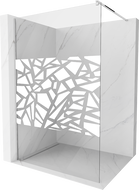 Mexen Kioto Walk-in zuhanyfal 80 x 200 cm, fehér mintás 8 mm, króm - 800-080-101-01-85