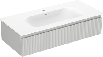 Mexen Rivel dulap baie 100 cm cu lavoar Vela, 1 sertar, canelat, gri mat/alb mat - 91A20-10023-1-BF62-W23M01