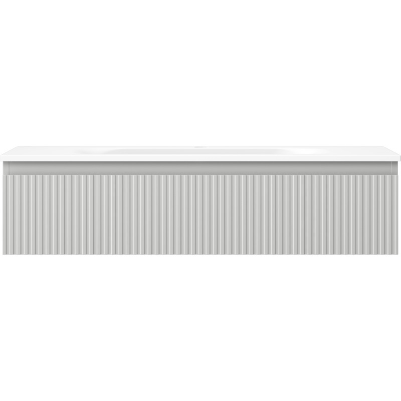 Mexen Rivel dulap baie 100 cm cu lavoar Vela, 1 sertar, canelat, gri mat/alb mat - 91A20-10023-1-BF62-W23M01