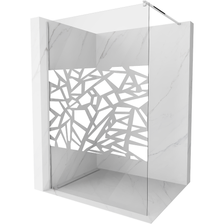 Mexen Kioto Walk-in zuhanyfal 90 x 200 cm, fehér minta 8 mm, króm - 800-090-101-01-85