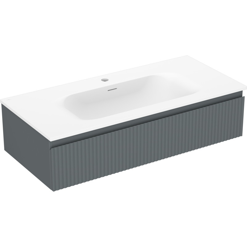 Mexen Rivel dulap baie 100 cm cu lavoar Vela, 1 sertar, canelat, grafit mat/alb mat - 91A20-10023-1-BF66-W23M01