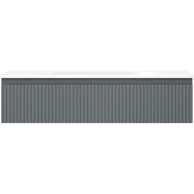 Mexen Rivel dulap baie 100 cm cu chiuvetă Vela, 1 sertar, canelată, grafit mat/alb mat - 91A20-10023-1-BF66-W23M01