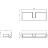 Mexen Rivel dulap baie 100 cm cu chiuvetă Vela, 1 sertar, canelat, grafit mat/alb mat - 91A20-10023-1-BF66-W23M01