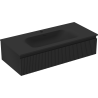 Mexen Rivel dulap baie 100 cm cu lavoar Vela, 1 sertar, riflat, negru mat - 91A20-10023-1-BF71-W23M71