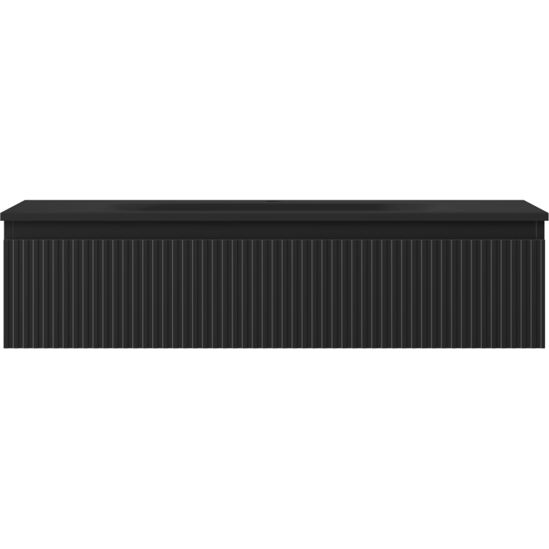 Mexen Rivel dulap baie 100 cm cu lavoar Vela, 1 sertar, riflat, negru mat - 91A20-10023-1-BF71-W23M71